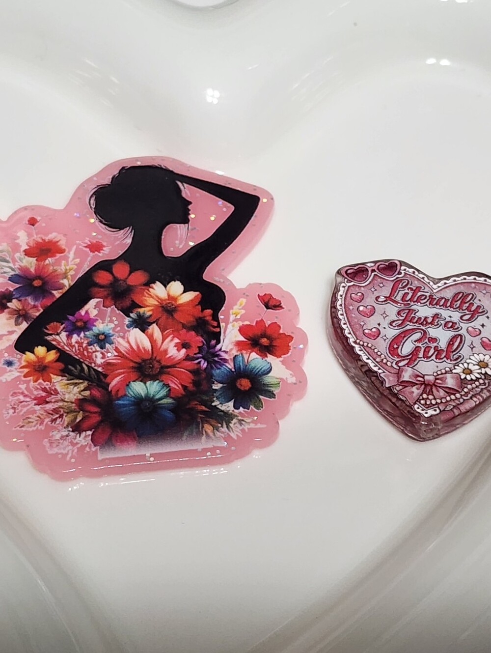 Literally Just A Girl Flatback Focal Bead Flowers Badge Keychain Crafts Magnet